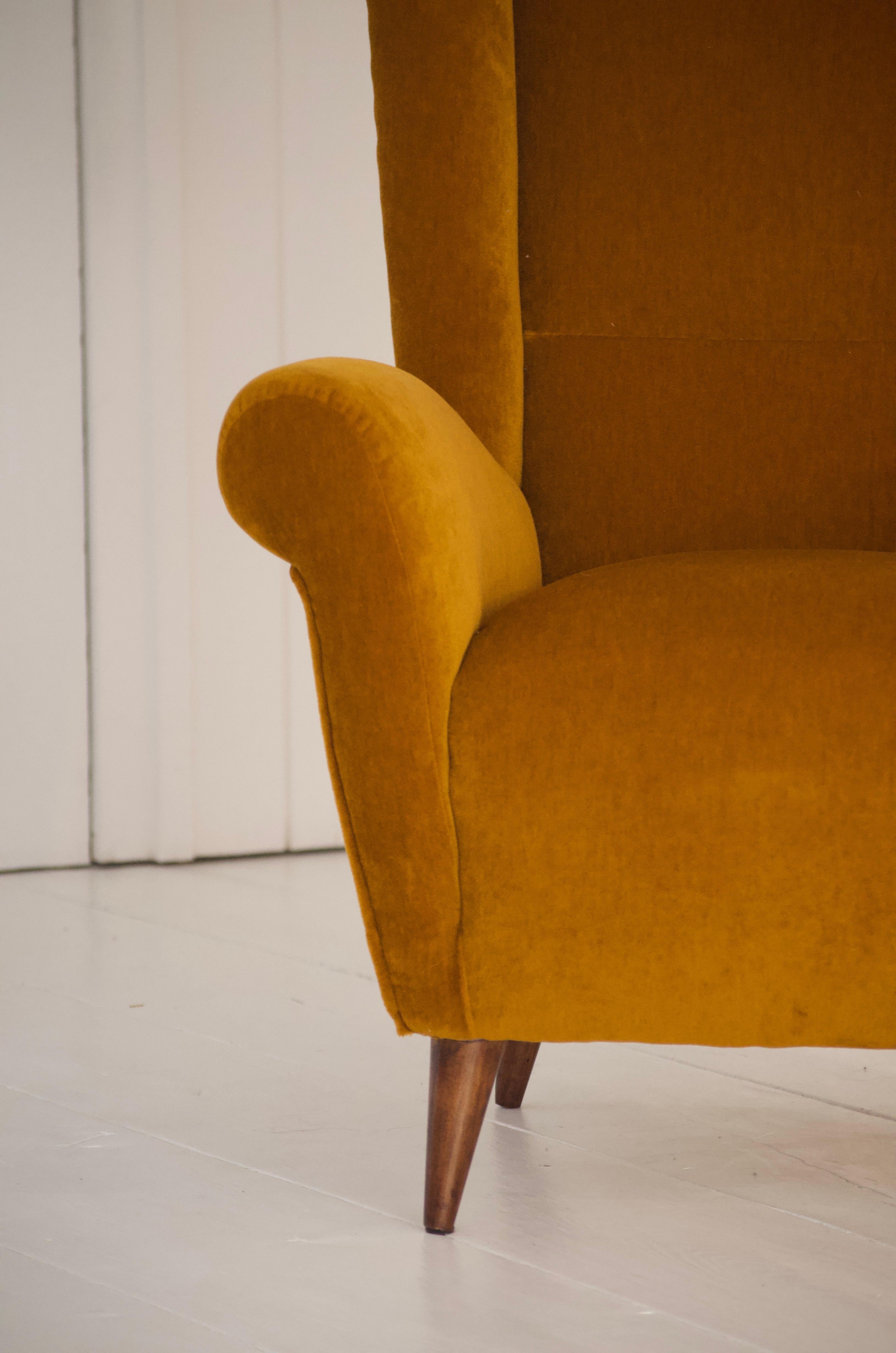 Fauteuils Gio Ponti, circa 1940 - Wood & Mohair Velvet, Certificat inclus en vente 2