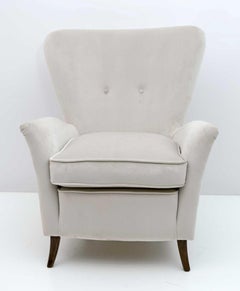 Attributed Gio Ponti Art Dèco Italian Armchair from Hotel Bristol Merano, 1950s