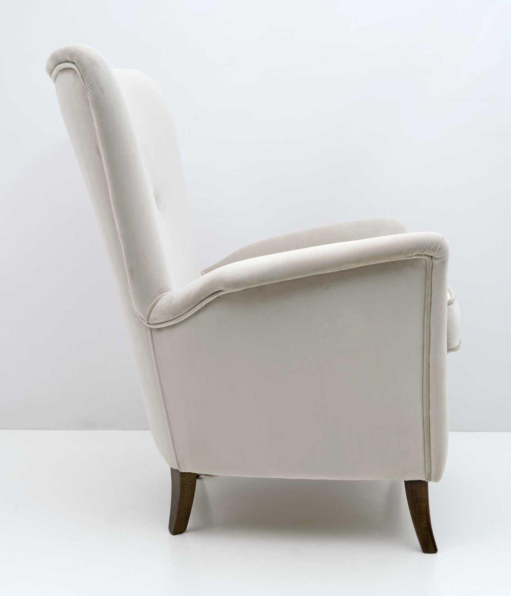 Mid-20th Century Attributed Gio Ponti Art Dèco Italian Armchair from Hotel Bristol Merano, 1950s For Sale
