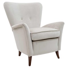 Gio Ponti Art Dèco Italian Lounge Armchair from Hotel Bristol Merano, 1950s