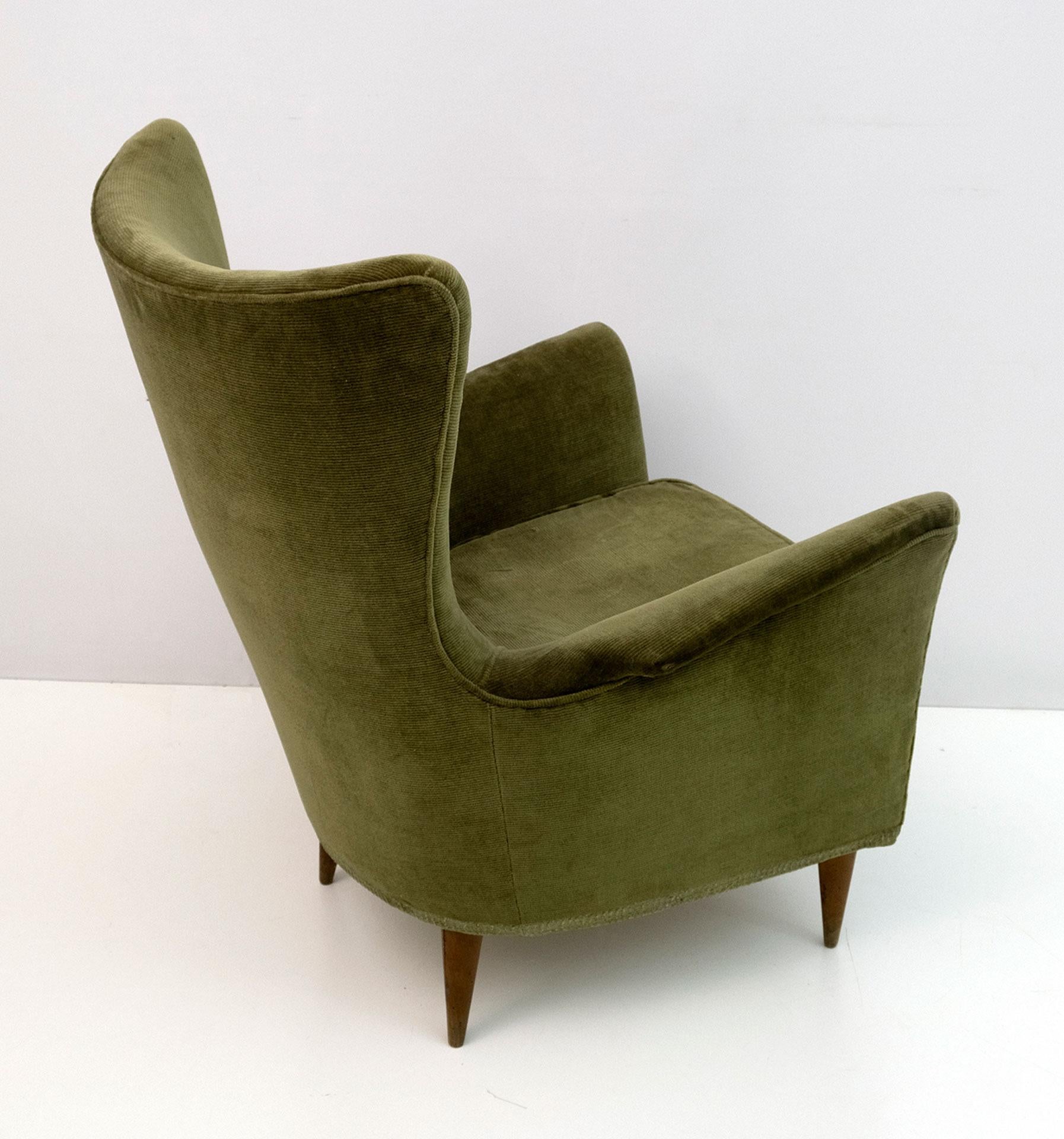 Mid-Century Modern Gio Ponti Art Dèco Italian Lounge Armchair from Hotel Bristol Merano, 50s