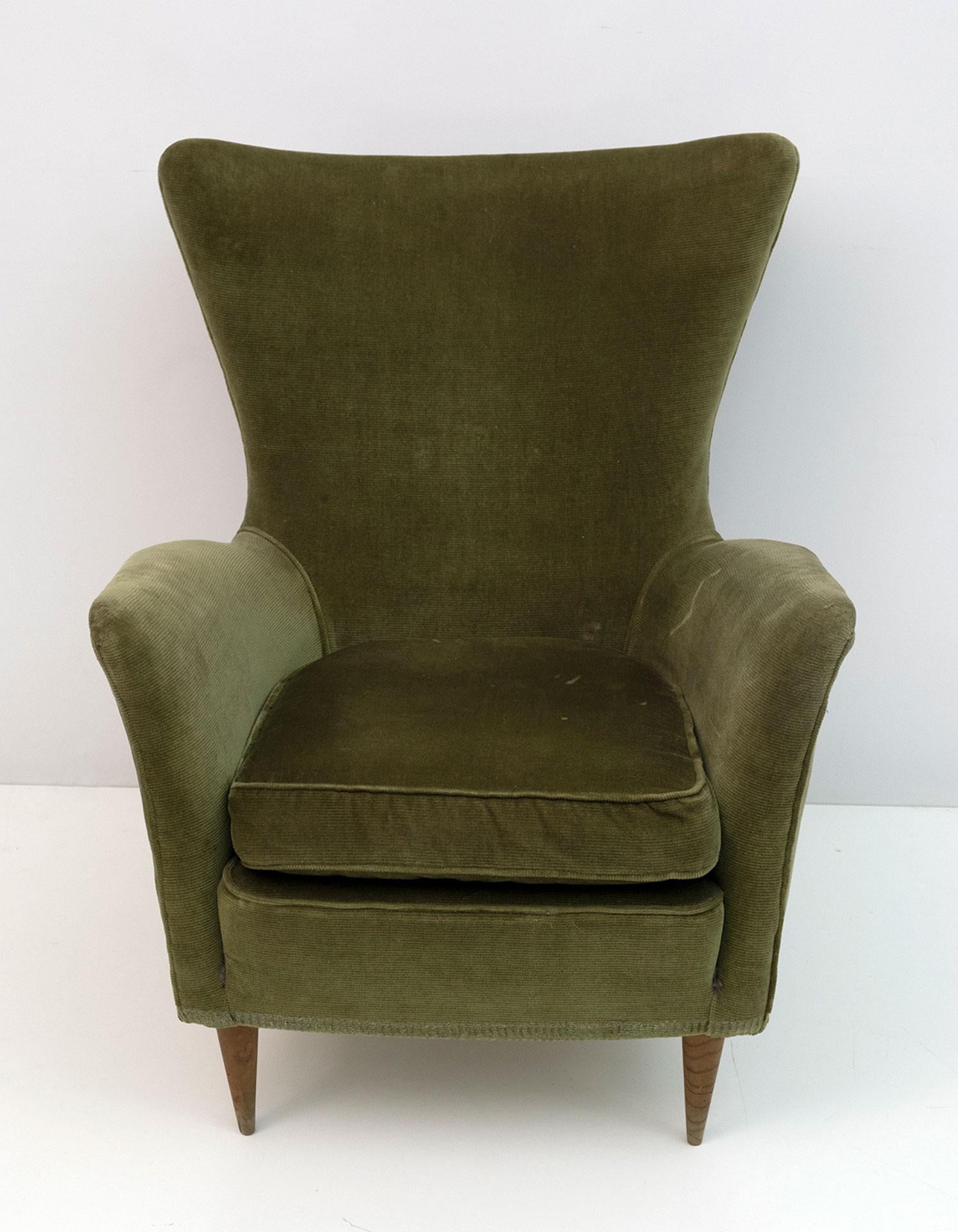 Mid-20th Century Gio Ponti Art Dèco Italian Lounge Armchair from Hotel Bristol Merano, 50s