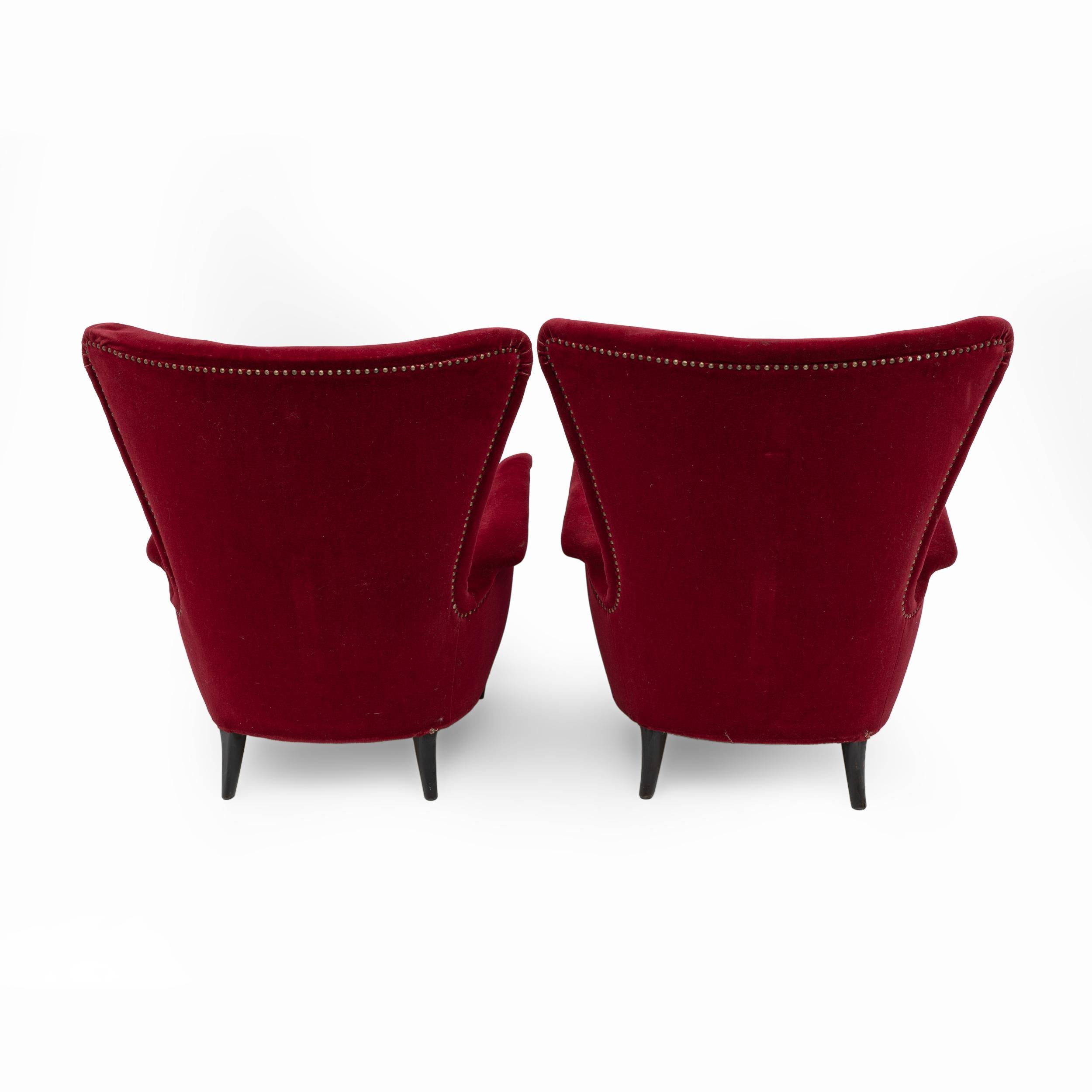 Gio Ponti Art Dèco Italienischer Loungesessel aus dem Hotel Bristol Merano, 50er Jahre (Mitte des 20. Jahrhunderts)