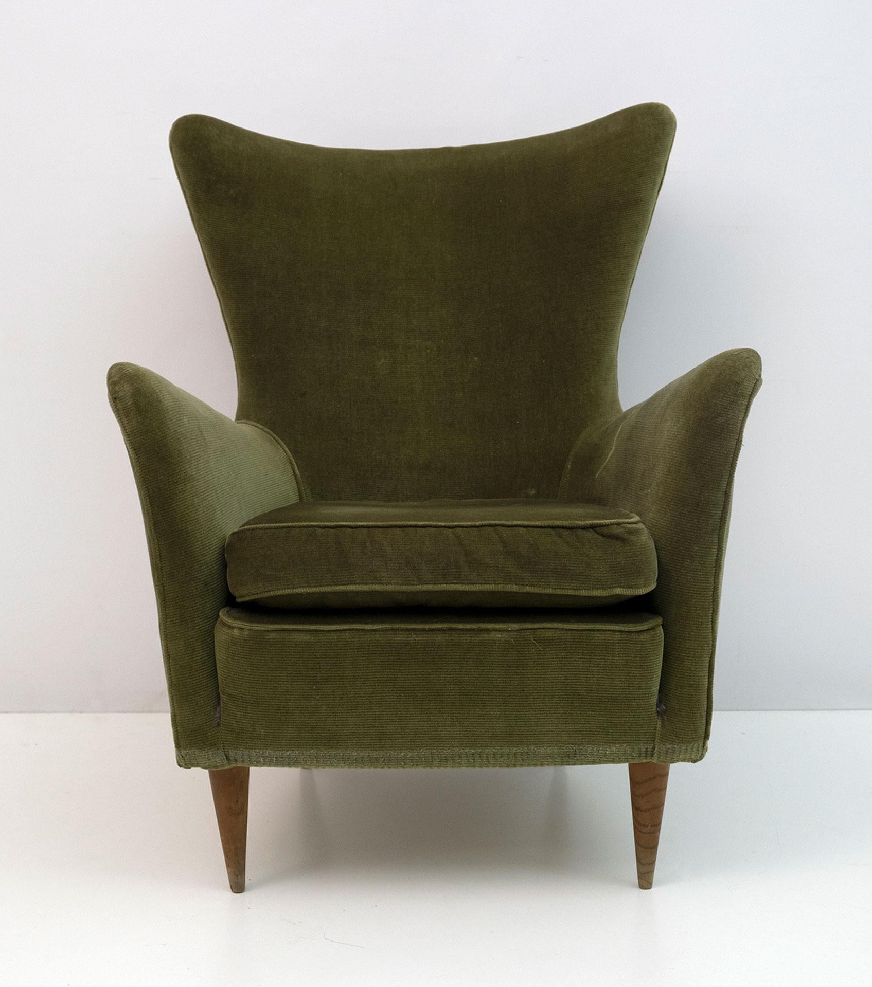 Gio Ponti Art Dèco Italian Lounge Armchair from Hotel Bristol Merano, 50s 1