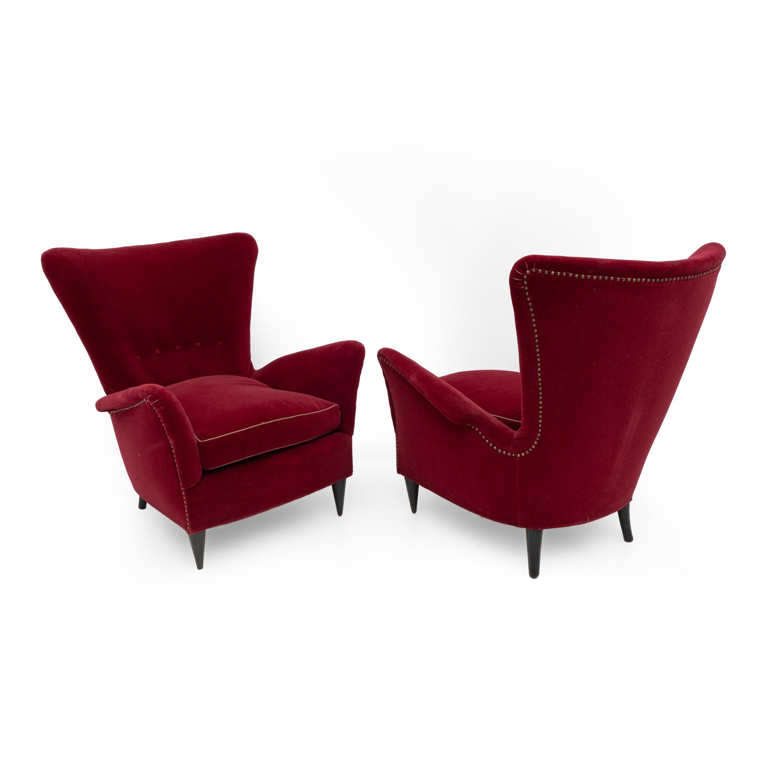 Gio Ponti Art Dèco Italienischer Loungesessel aus dem Hotel Bristol Merano, 50er Jahre 2