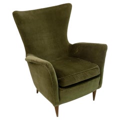 Gio Ponti Art Dèco Italian Lounge Armchair from Hotel Bristol Merano, 50s