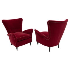 Gio Ponti Art Dèco Italian Lounge Armchair from Hotel Bristol Merano, 50s