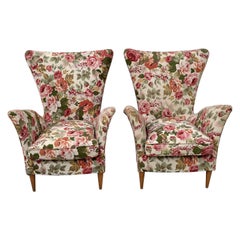 Gio Ponti Art Dèco Italian Lounge Armchairs Pair from Hotel Bristol Merano, 50s