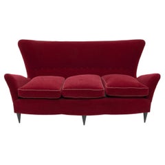 Gio Ponti Art Dèco Italian Sofa from Hotel Bristol Merano, 1950s