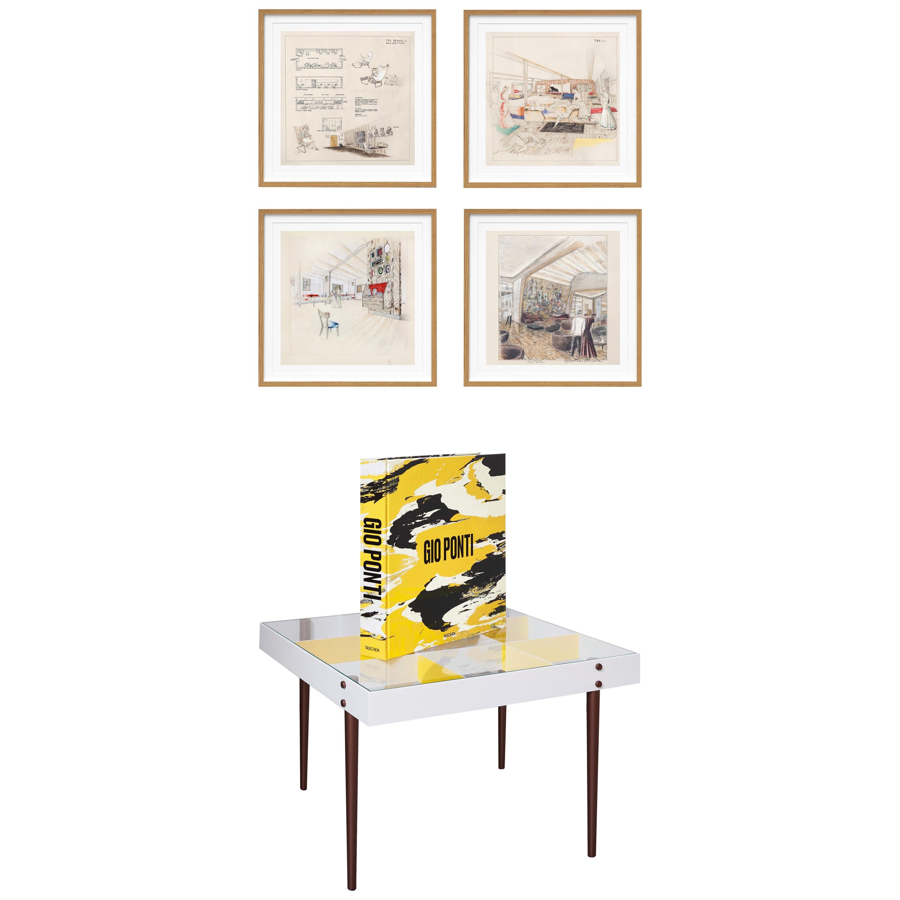 Gio Ponti, Art Edition, the Planchart Coffee Table and a Set of Four Art Prints