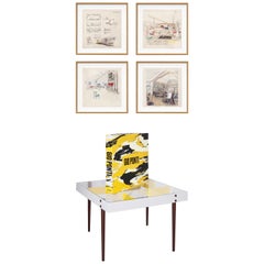 Gio Ponti, Kunstedition, der Planchart-Couchtisch und ein Set von vier Kunstdrucken