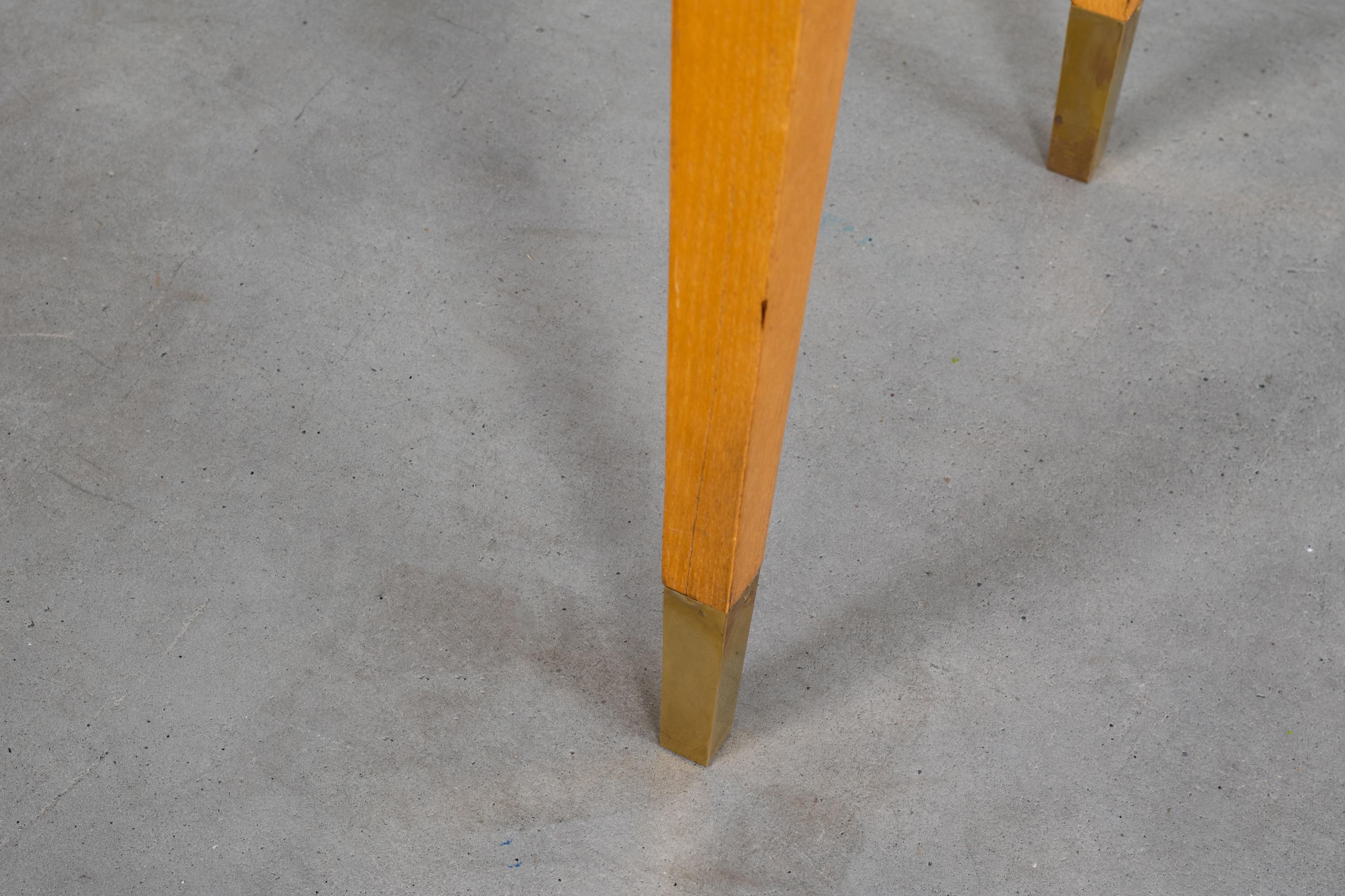 Gio Ponti Ashwood Console Table with Brass Details, 1950s In Good Condition In Montecatini Terme, IT