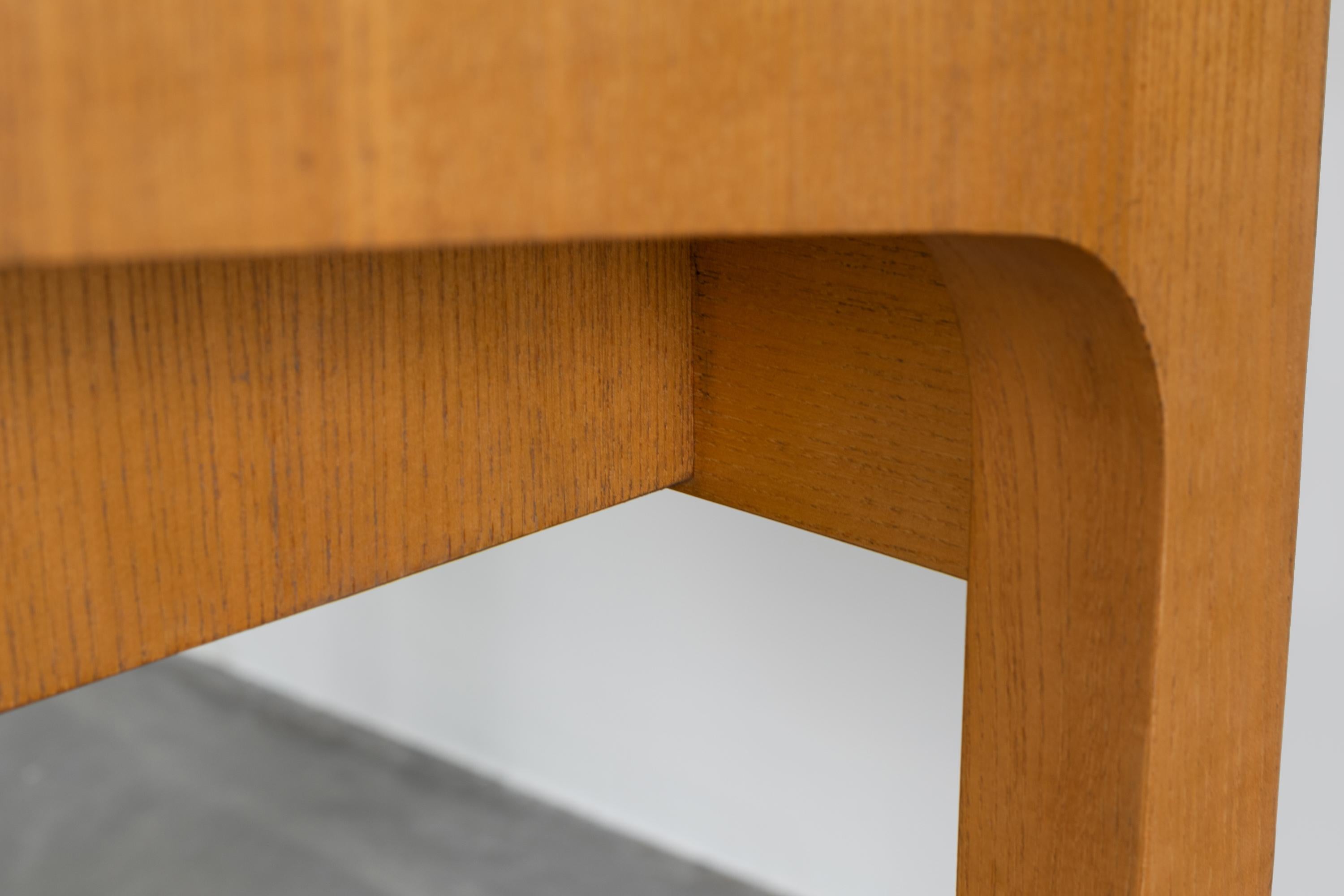 Mid-20th Century Gio Ponti Ashwood Console Table with Brass Details, 1950s