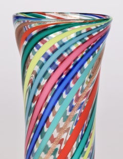 Gio Ponti Attributed Murano a Canne Art Glass Vase