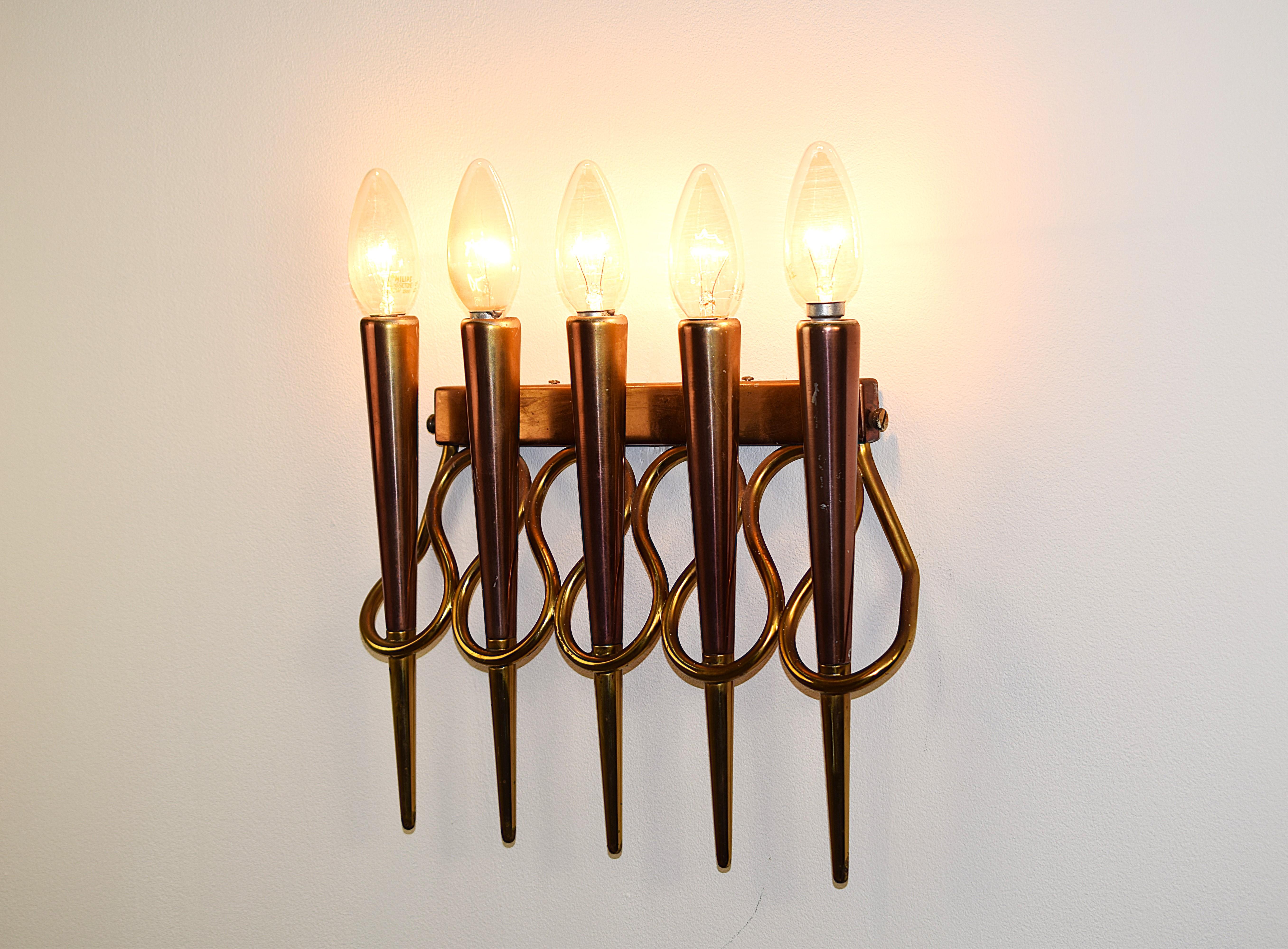 Gio Ponti (attr.) - Coppia Lampade da muro, 1950 en Bueno estado para la venta en Palermo, PA