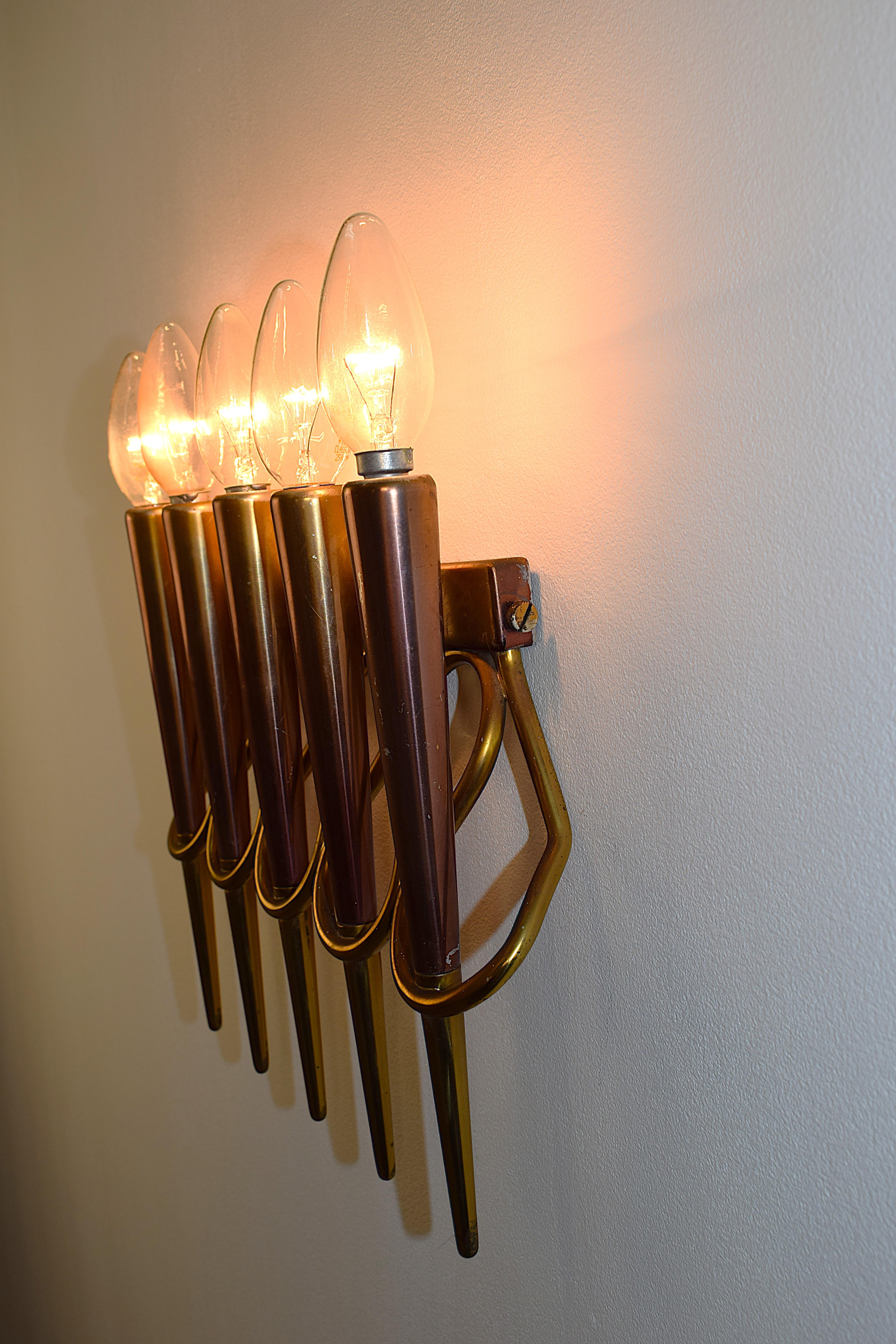 Gio Ponti (attr.) - Coppia Lampade da muro, 1950 Mid-20th Century en venta