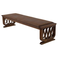 Gio Ponti Attributed, Important Long Wooden Volute Bench