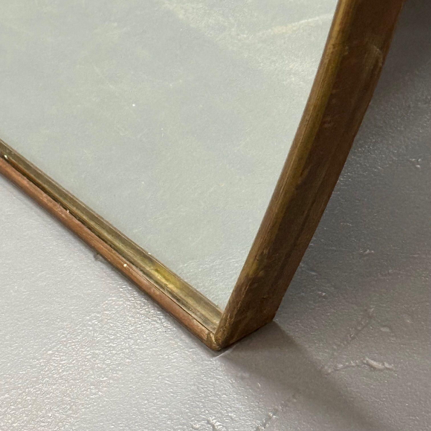Ottone Gio Ponti Attr, Specchio da parete monumentale, ottone, 1950s in vendita