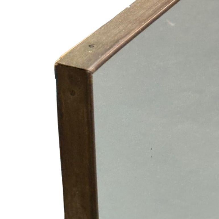 Gio Ponti Attr, Specchio da parete monumentale, ottone, 1950s in vendita 1