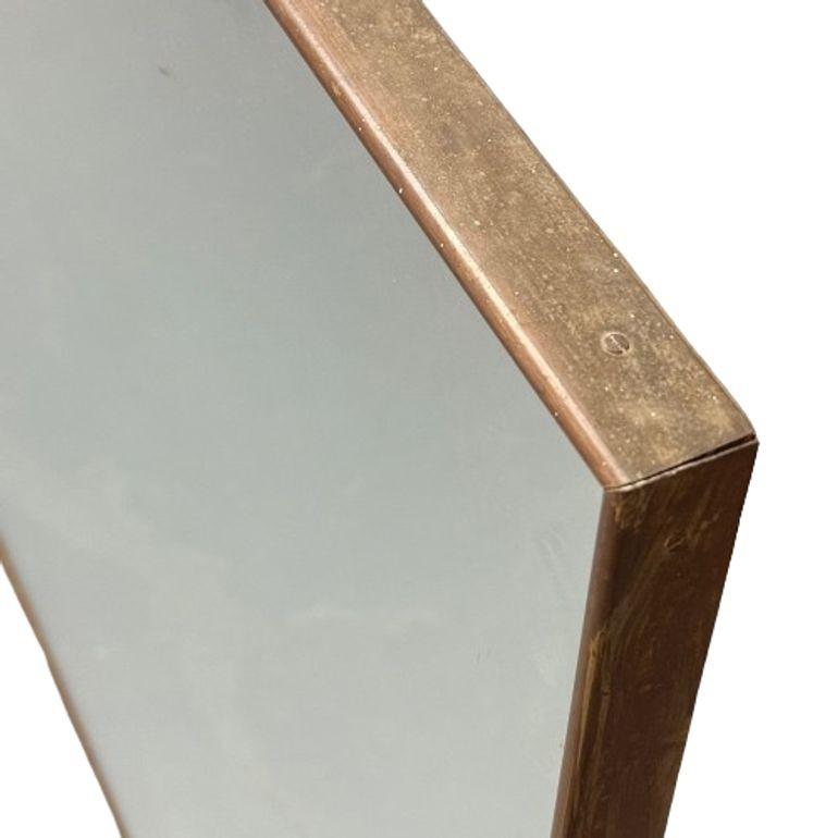 Gio Ponti Attr, Specchio da parete monumentale, ottone, 1950s in vendita 2