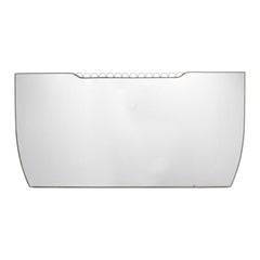 Osvaldo Borsani Attr, Monumental Wall Mirror, Tinted Mirror, Brass, Italy, 1940s