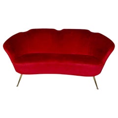 Fauteuil en velours Gio Ponti attr
