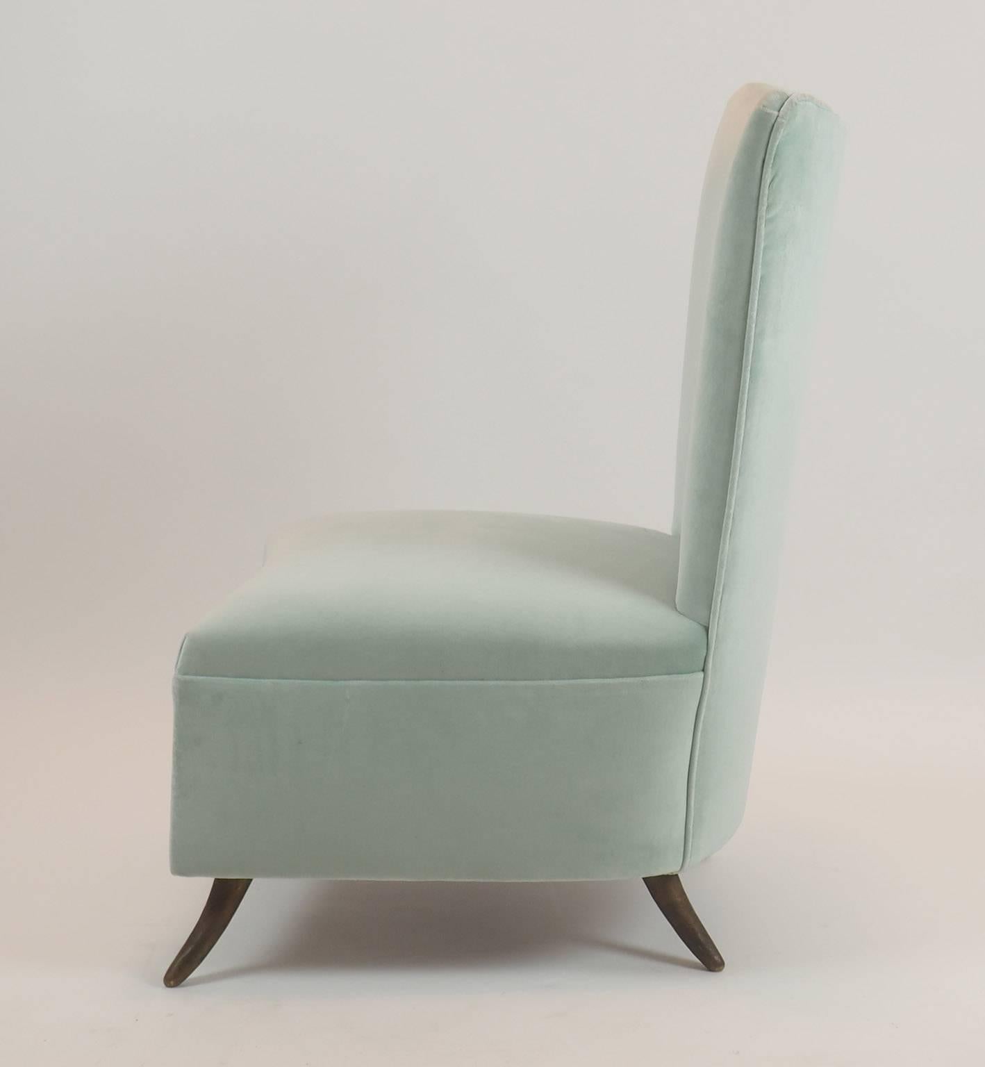 Turned Gio Ponti Attributed Slipping Chair Manufactured by ISA Bergamo, Italy, 1950s