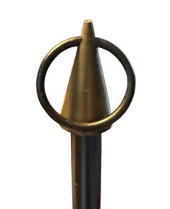 Chandelier attribué à Gio Ponti, noir et laiton, Italie, vers 1950