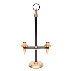 Gio Ponti Attributed Brass candle stick holder, Italy 1950s