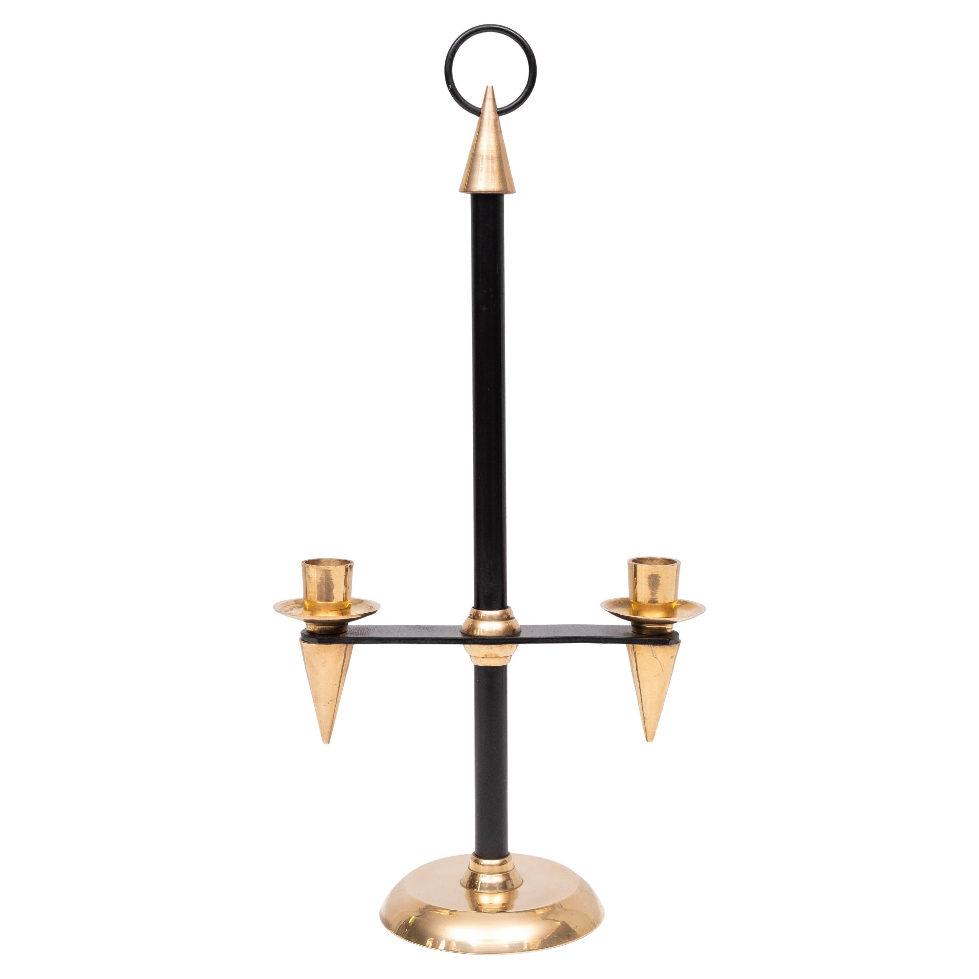 Mid-Century Modern Brass Candle Stick Holder in the Style of Gio Ponti