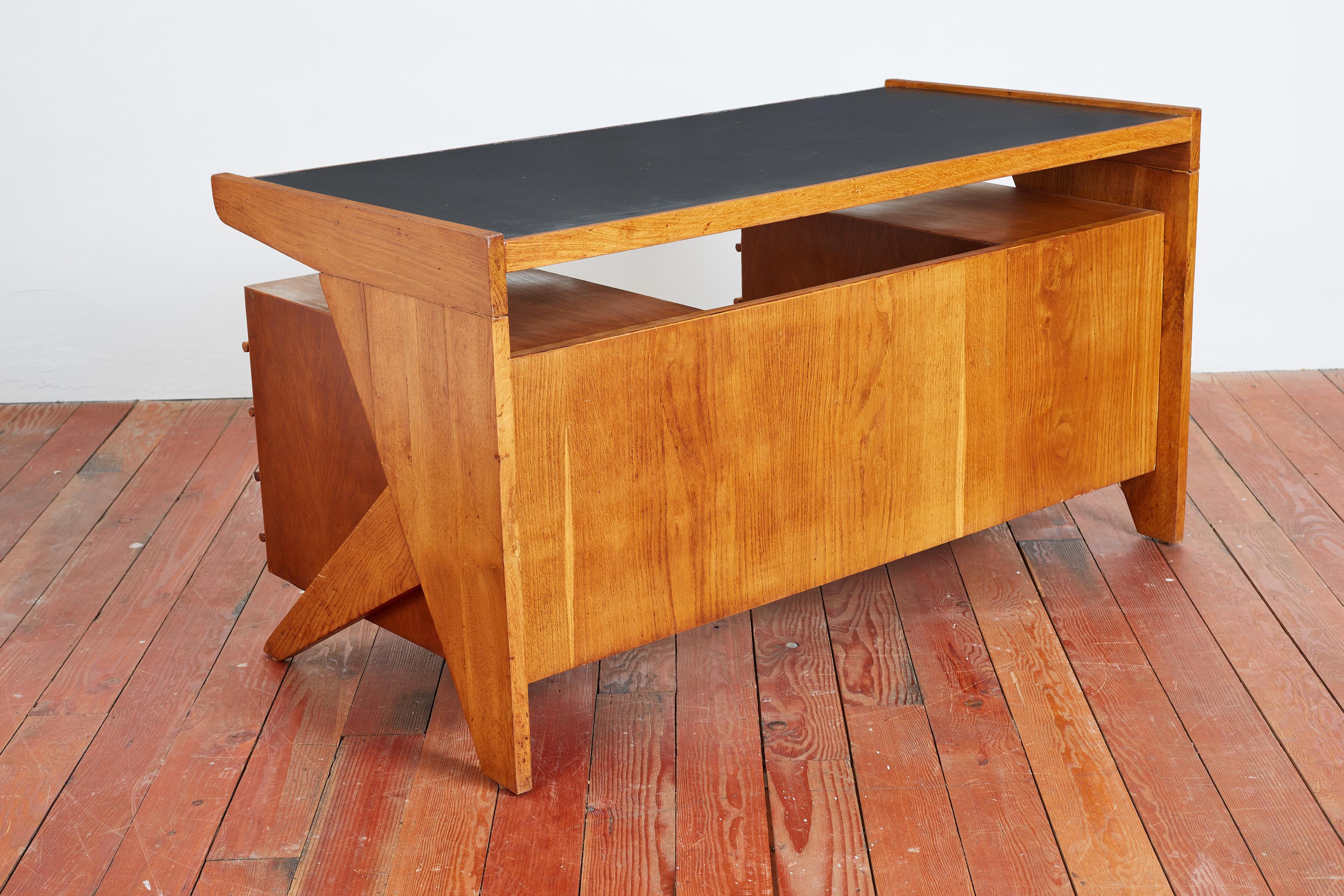 Oak Gio Ponti Attributed Desk  For Sale