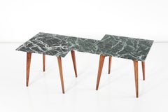 Italian Modern Geometric Coffee Table with Marmo Verde Alpi Top Italy Late 1940s
