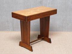 Gio Ponti Attributed 'Grissinato' Console Table in Walnut and Burl, Italy, 1930s