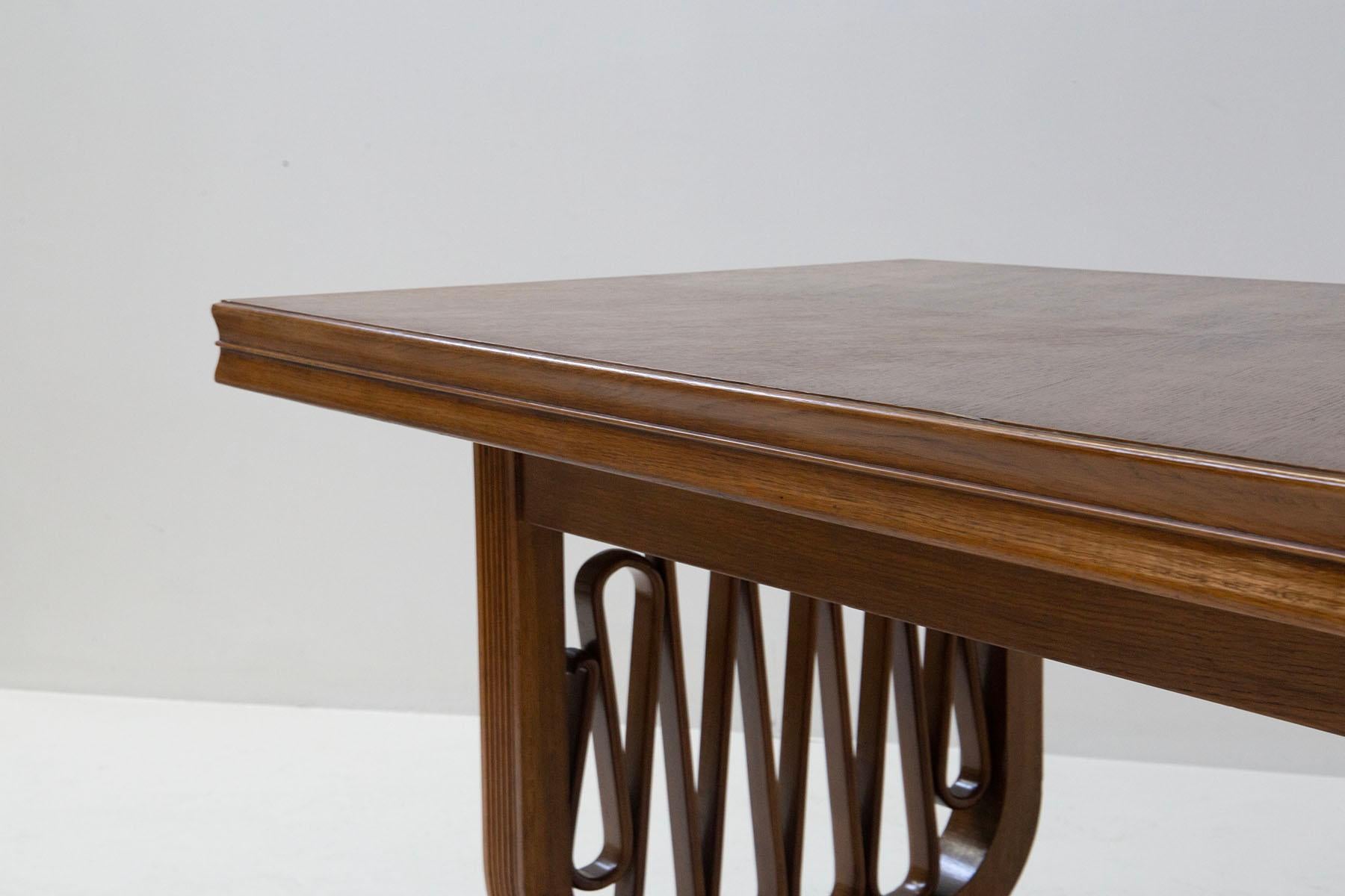 Gio Ponti Attributed Important Wooden Volute Dining Table 4