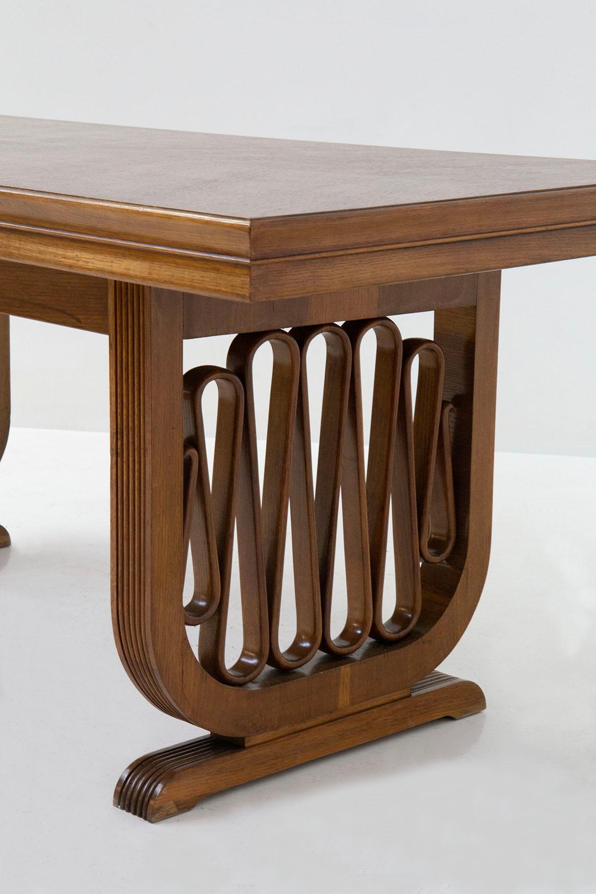 Berlin Iron Gio Ponti Attributed Important Wooden Volute Dining Table