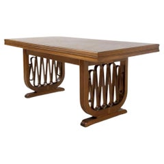 Gio Ponti Attributed Important Wooden Volute Dining Table