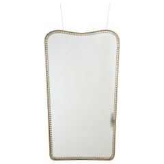 Gio Ponti Attributed Italian Modernist Brass Framed Mirror, Italy, circa 1940