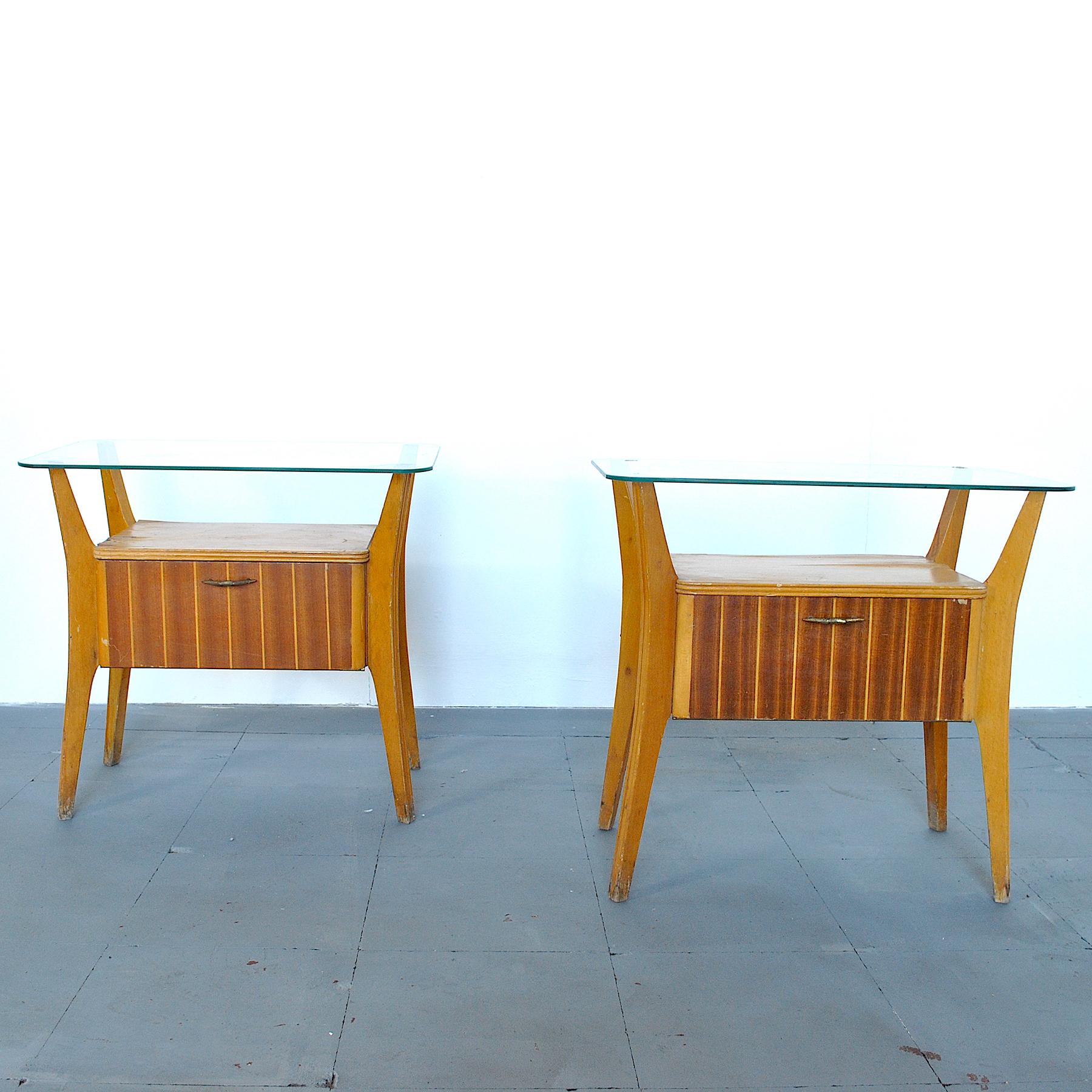 Gio Ponti Attributed Nightstands from the 1960s In Good Condition In bari, IT