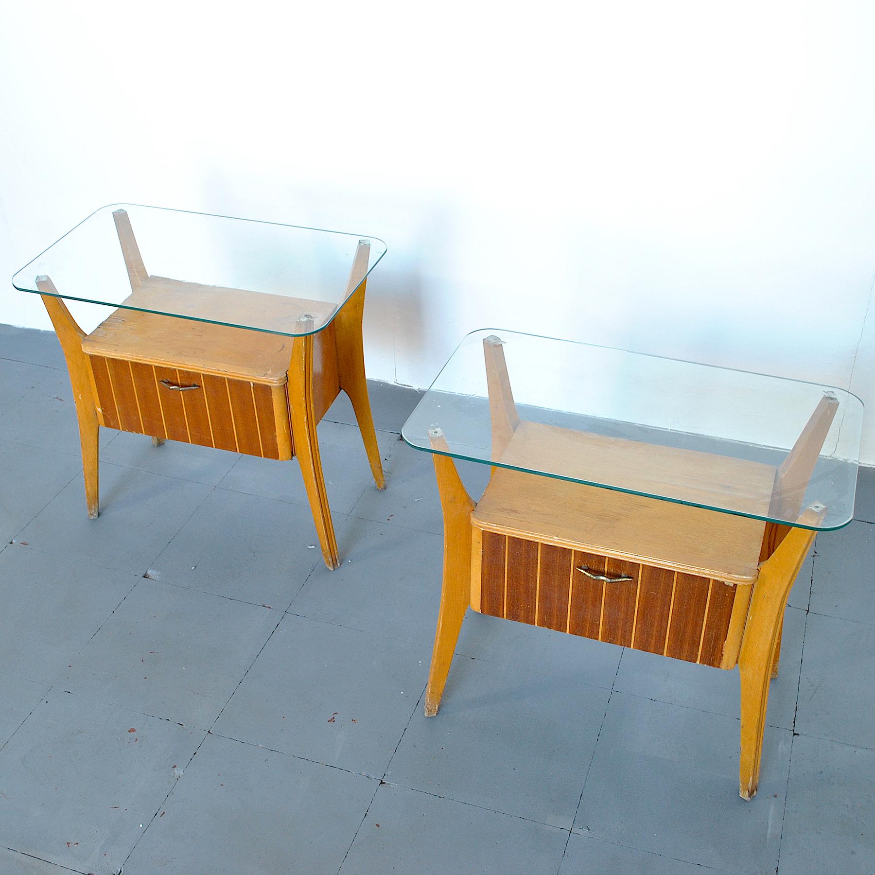 Mid-20th Century Gio Ponti Attributed Nightstands from the 1960s