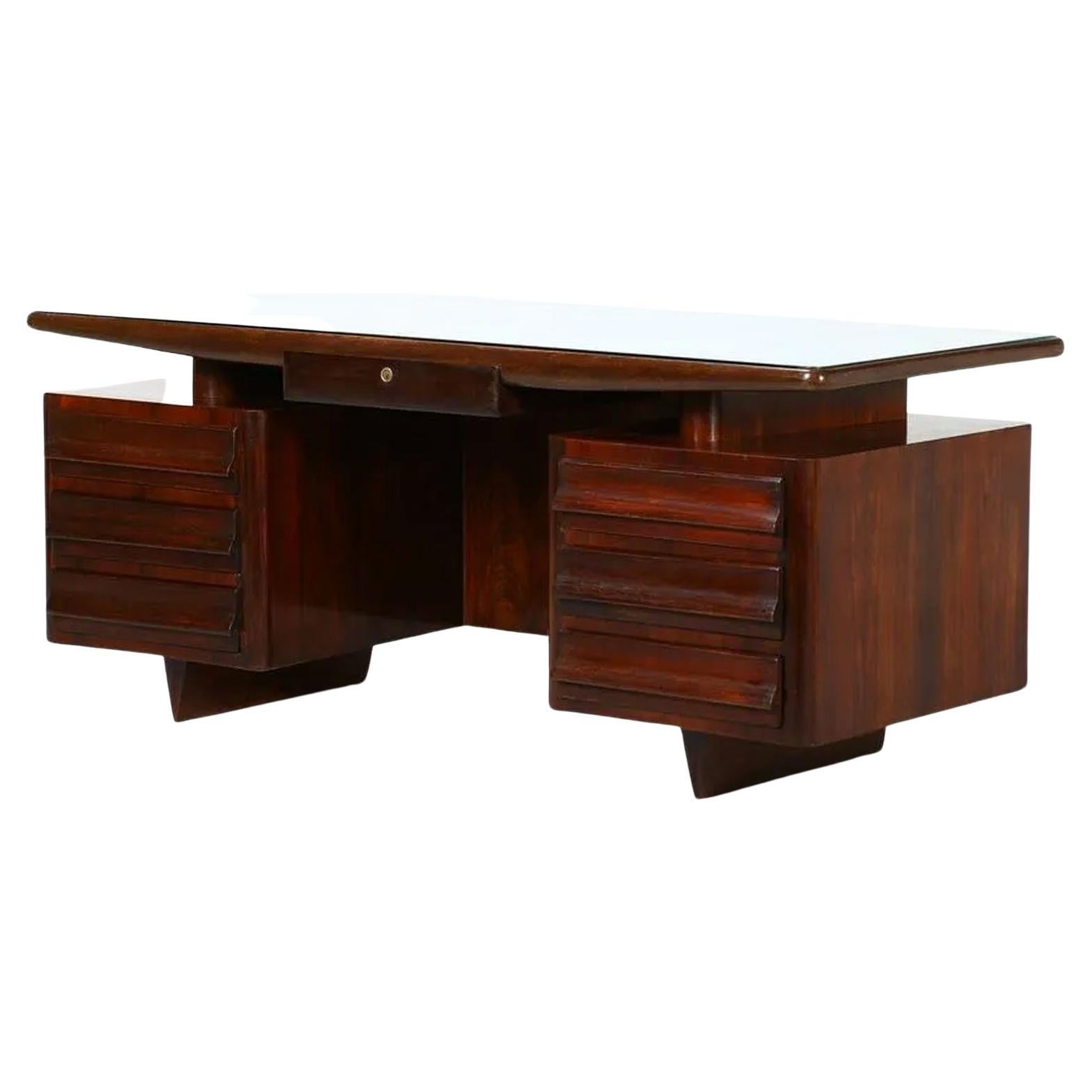 Gio Ponti Attributed "Rosewood Desk" For Sale