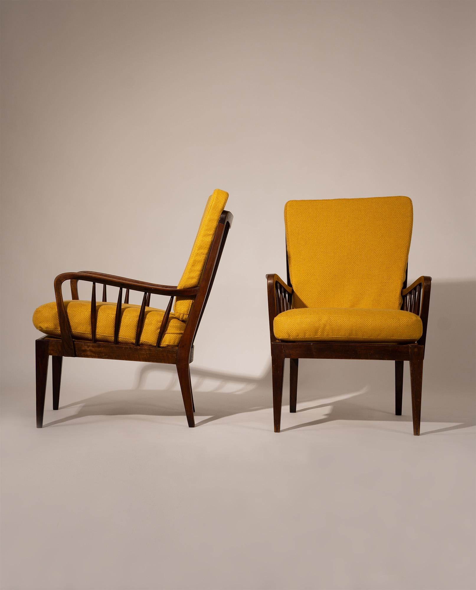 Gio Ponti (attributed to), Pair of Armchairs, late 1940s. For Sale 4