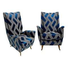 Paire de fauteuils italiens mi-siècle modernes Attribution de Gio Ponti