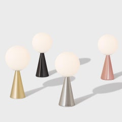 Gio Ponti 'Bilia Mini' Portable Lamp in Black and Opaline Glass for Fontana Arte