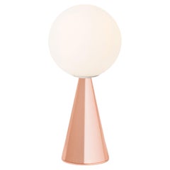 Gio Ponti für Fontana Arte, Tischlampe „Bilia Mini“ aus Kupfer und Opalglas