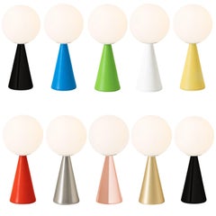 Gio Ponti 'Bilia Mini' Table Lamp in Glossy Black and Glass for Fontana Arte