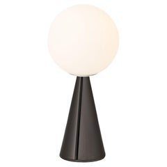 Gio Ponti 'Bilia Mini' Table Lamp in Glossy Galvanized Black for Fontana Arte