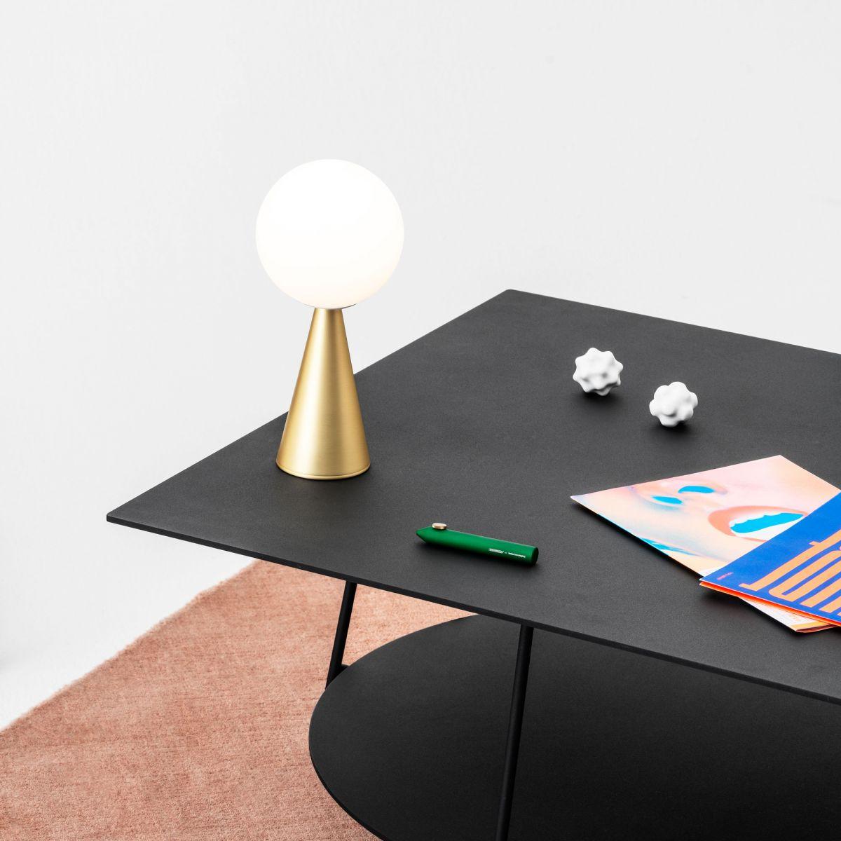 XXIe siècle et contemporain Lampe de bureau Bilia Mini de Gio Ponti en vert et verre opalin pour Fontana Arte en vente