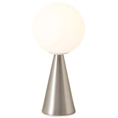 Gio Ponti 'Bilia Mini' Table Lamp in Nickel and Blown Glass for Fontana Arte