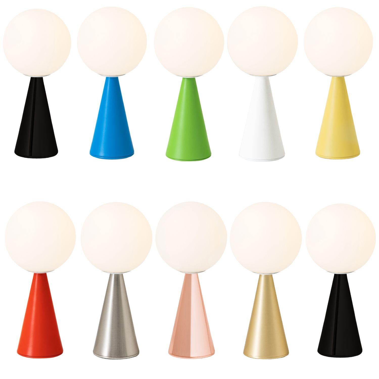 Italian Gio Ponti 'Bilia Mini' Table Lamp in Nickel and Opaline Glass for Fontana Arte For Sale