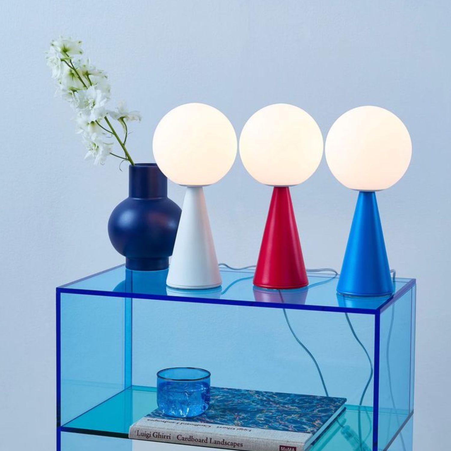 Gio Ponti 'Bilia Mini' Table Lamp in Nickel and Opaline Glass for Fontana Arte In New Condition For Sale In Glendale, CA